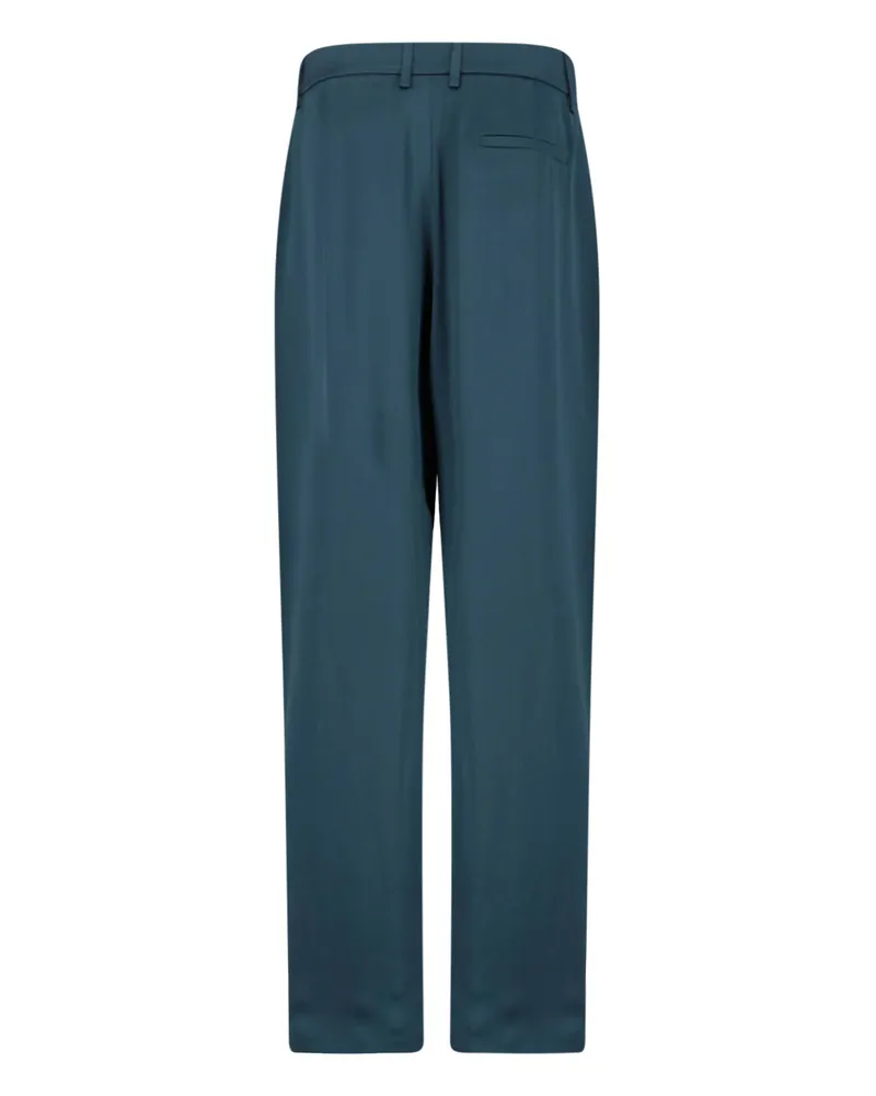 Giorgio Armani Women's Trousers Green Silk Green