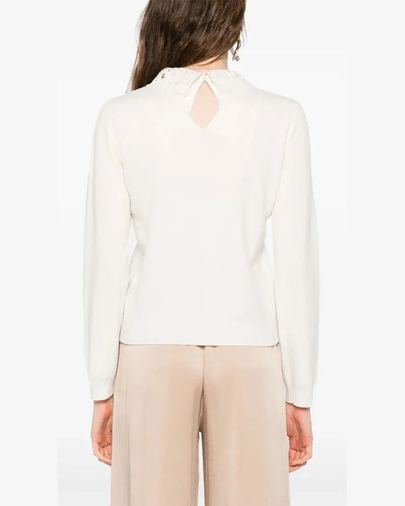 Fabiana Filippi Women's Lace-Trimmed Sweater Aw25 W White