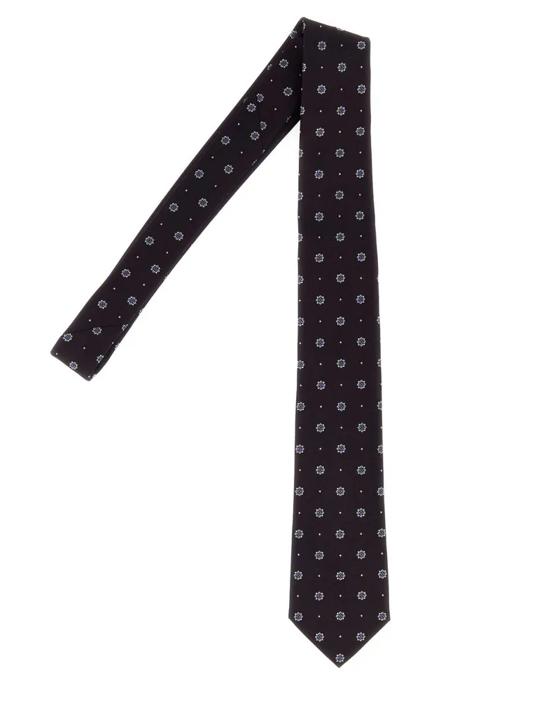Saint Laurent Men's Embroidered Jacquard Tie Bordeauxivory Exterior: Silk Lining: Cravatte E Papillon Ties Burgundy