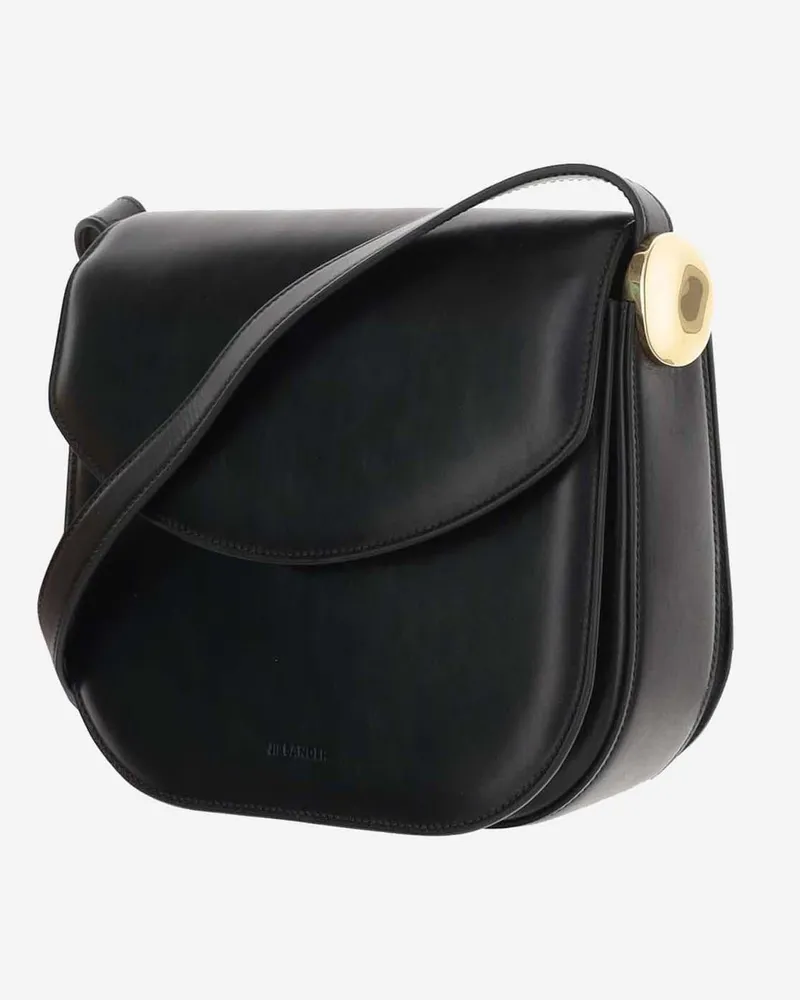 Jil Sander Women's Medium Coin Leather Bag Black Satchels & Cross Body Black