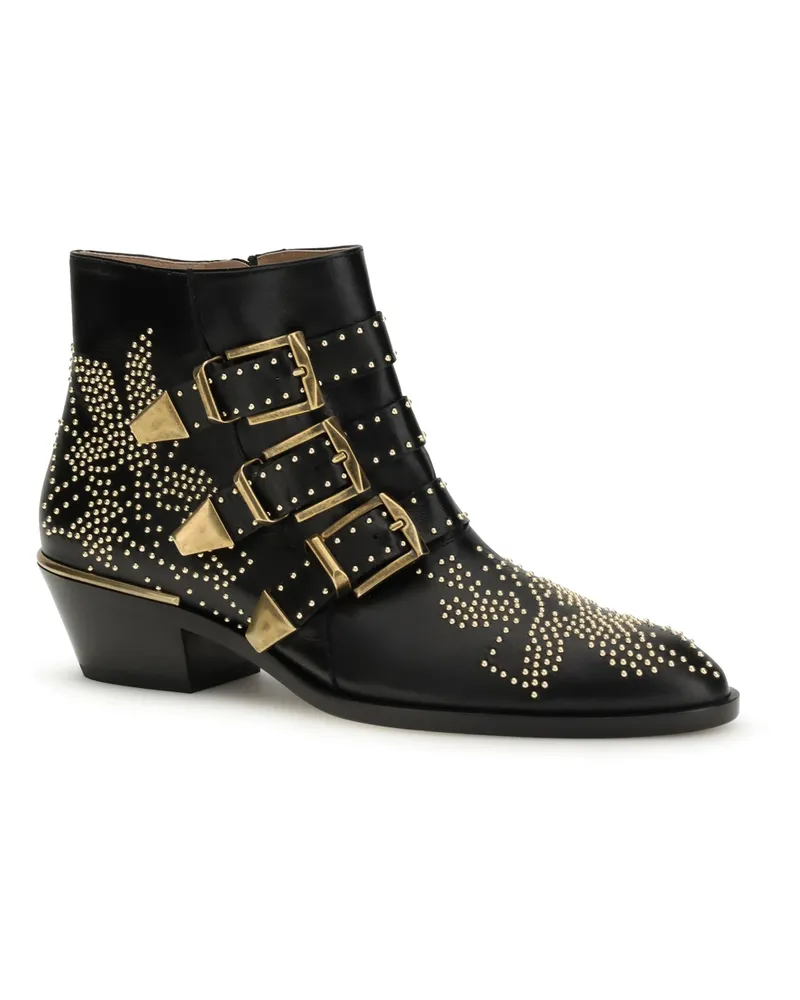 Chloé Women's Susan Boots Black Gold. Calf Leather Bos Taurus Black