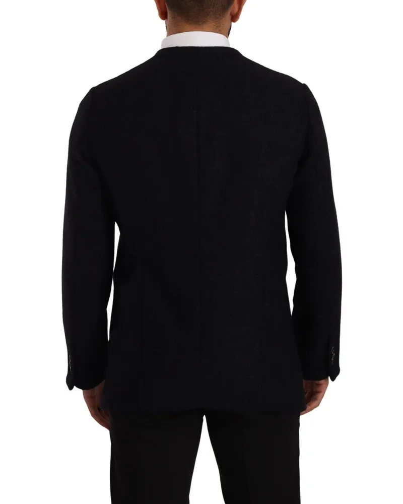 Dolce & Gabbana Gray Alpaca Button Down Men Coat Jacket Clothing Black