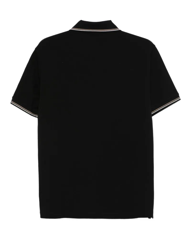 Emporio Armani Logo Cotton Polo — Black Black