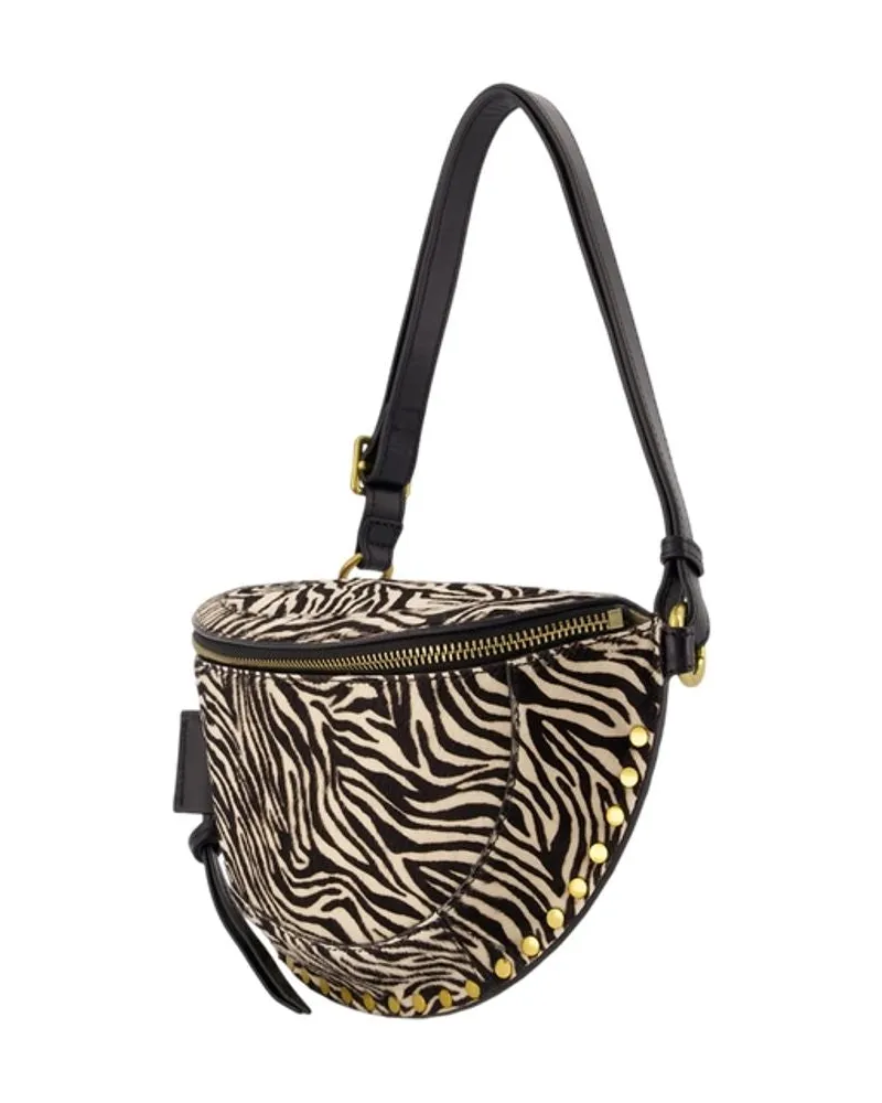 Isabel Marant Skano Calfskin Leather Crossbody Bag — Black Black
