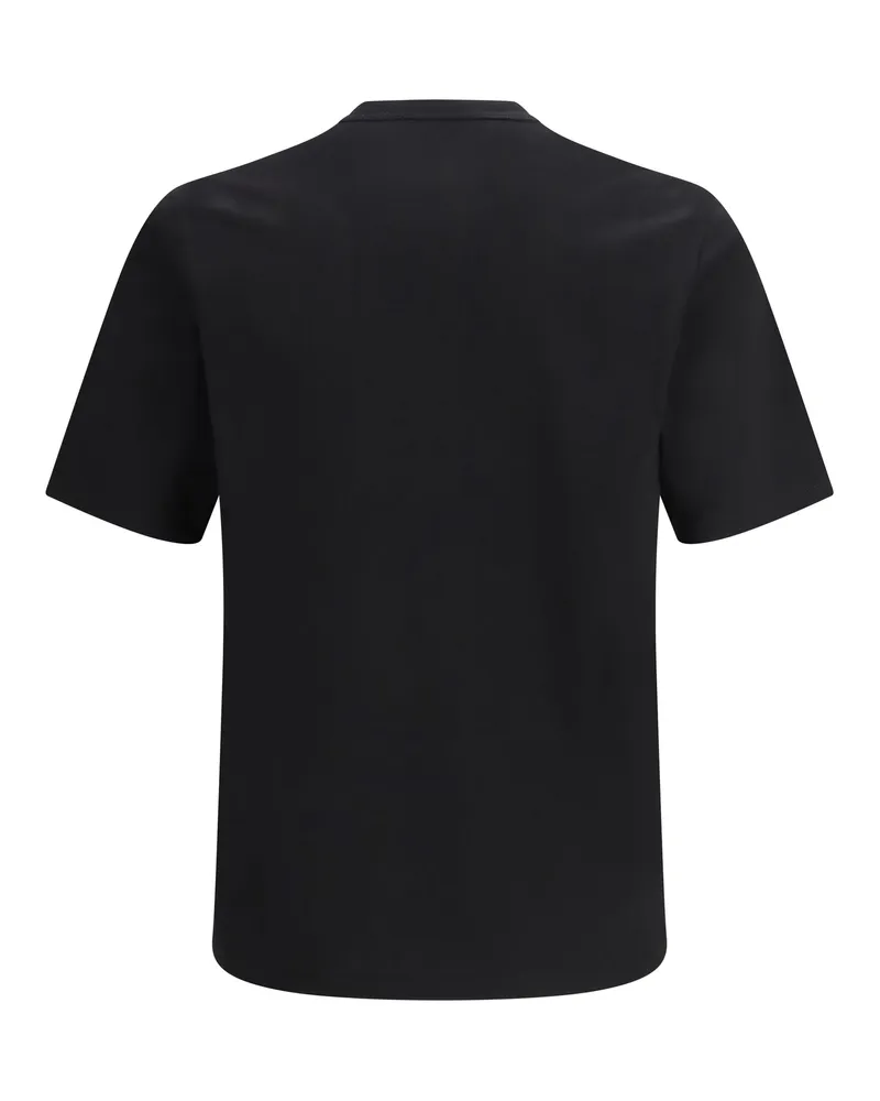 Saint Laurent Men's Cotton Jersey T-Shirt With Embroidered Logo Black T-Shirts And Polos Black