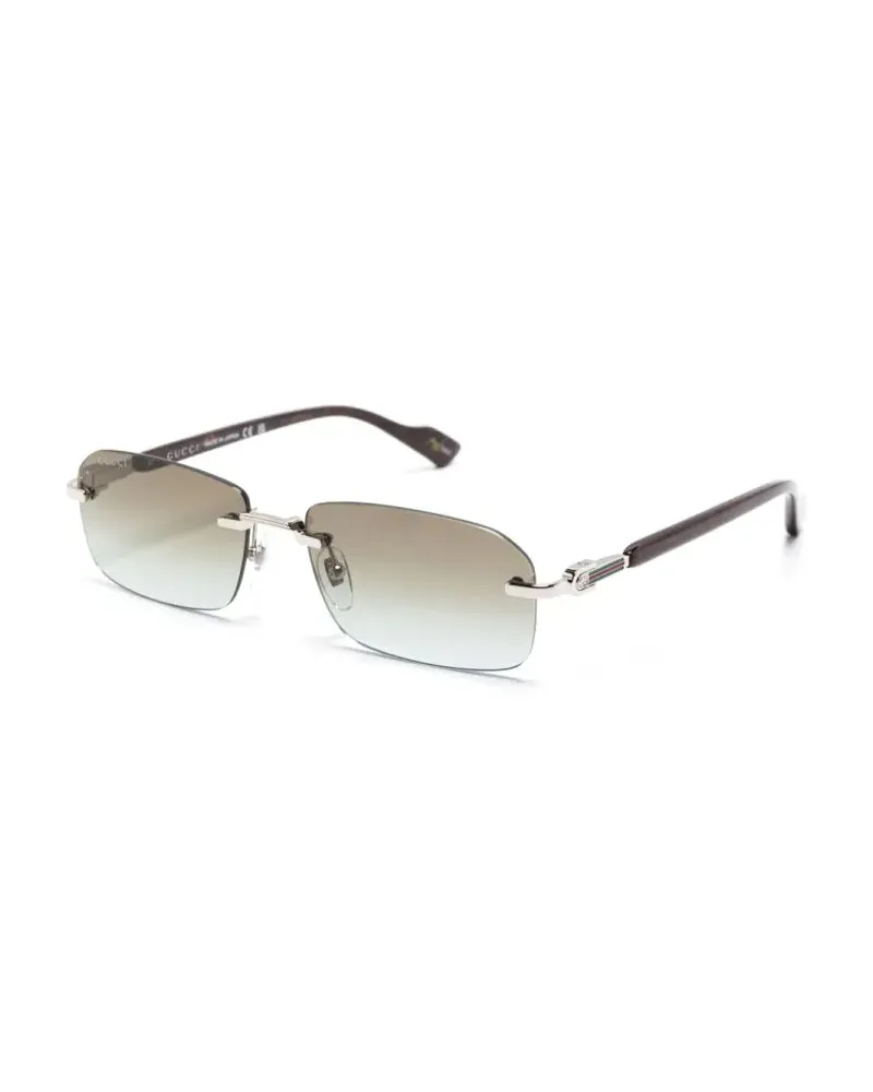 Gucci GG1221S008 Rimless Metal Sunglasses — Silver Silver