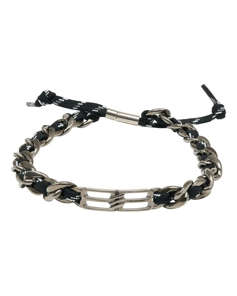 Balenciaga Women's Bb Icon Lace Necklace -  Metal Black Jewelry-Watches Necklaces Black