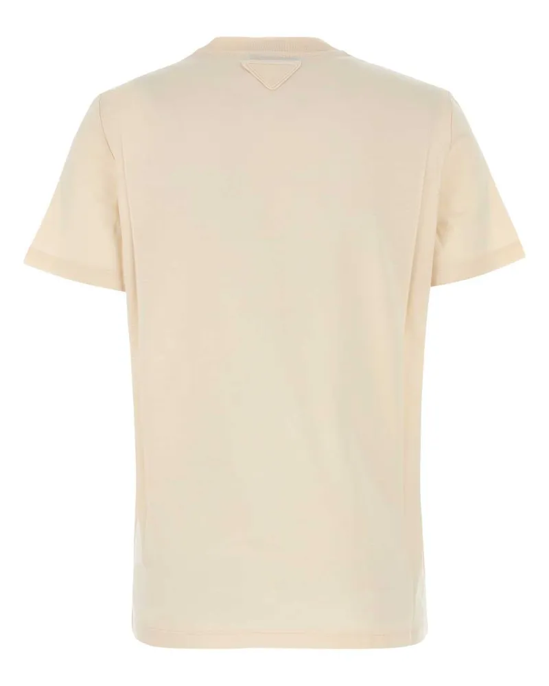 Prada Women's Sand Cotton T-Shirt Gesso T-shirts And Polos Beige