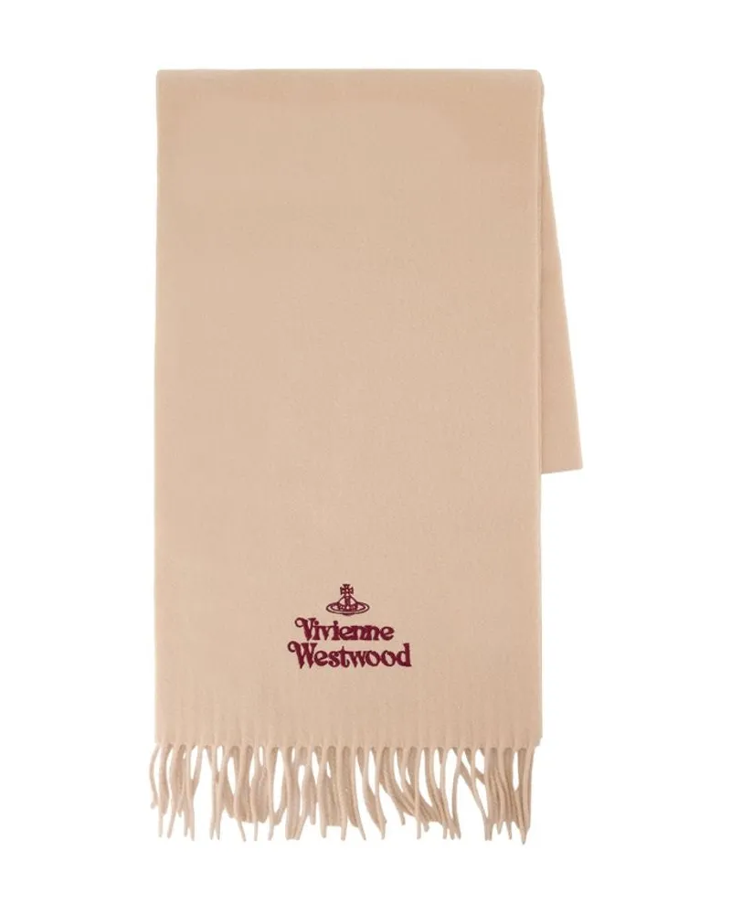 Vivienne Westwood Wool Fringed Scarf — Beige Beige