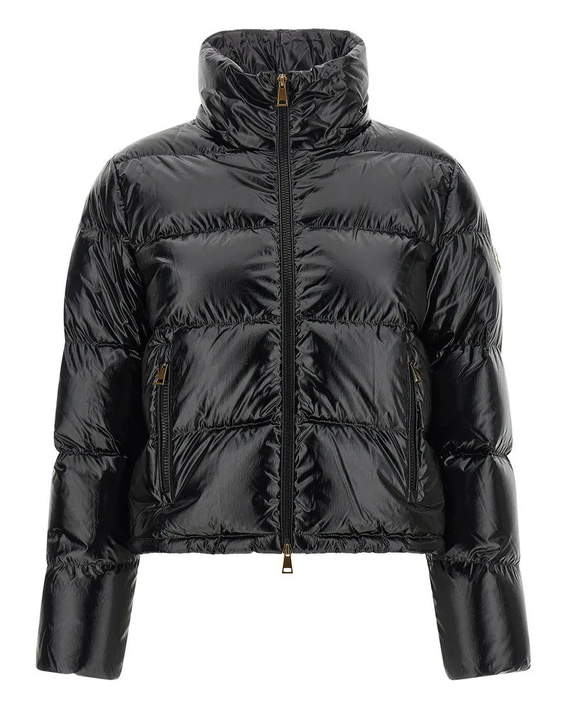 Moncler Women's Black Polyamide Full-Length Jacket Clothing Black