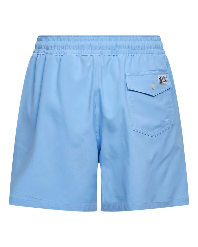Ralph Lauren Men Swim Trunks Traveler Classic Light Blue Polyester Beachwear Sea Clothing Blue