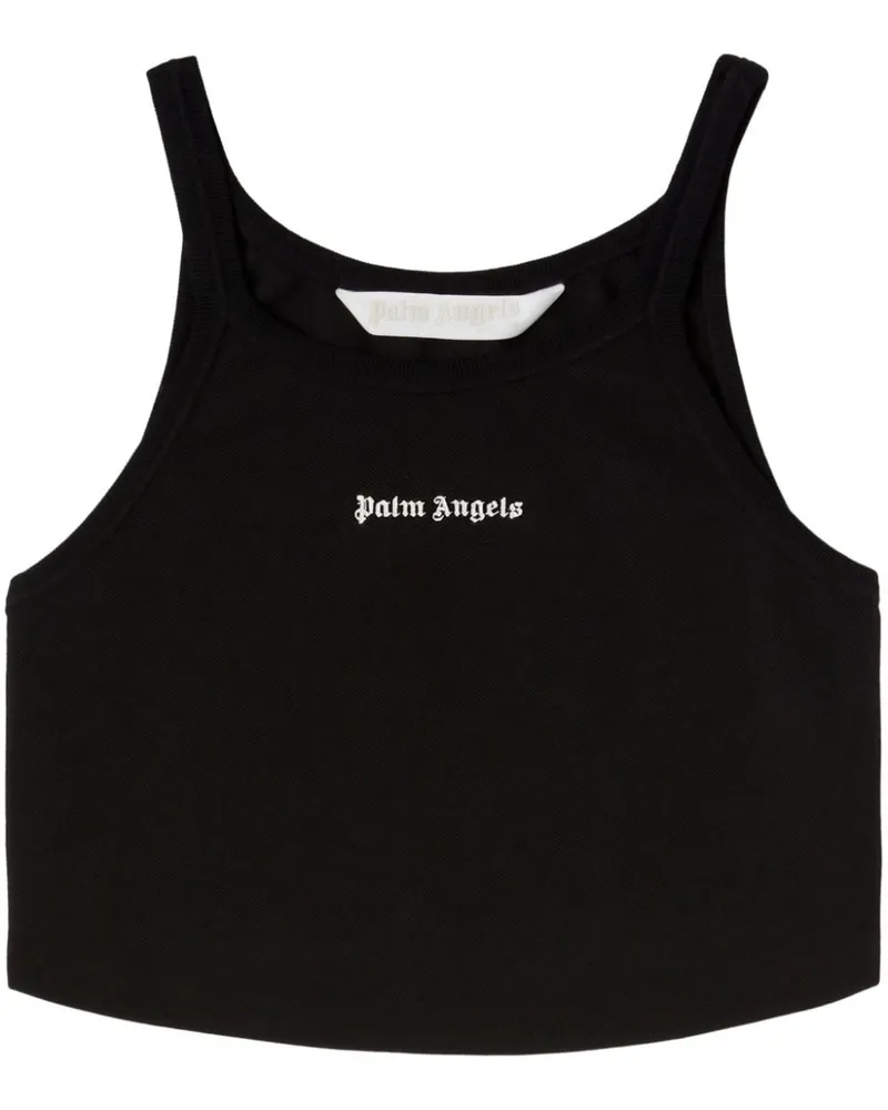 Palm Angels Logo-Print Tank Top — Black Black