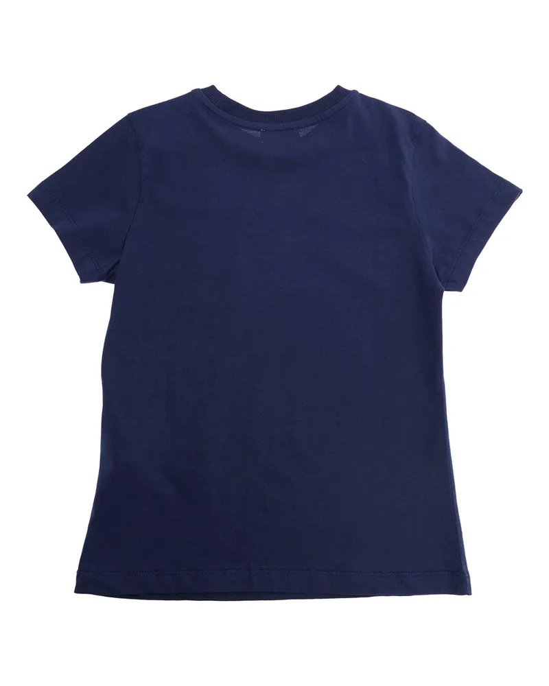 Moschino Logo-Print Cotton T-Shirt — Navy Navy
