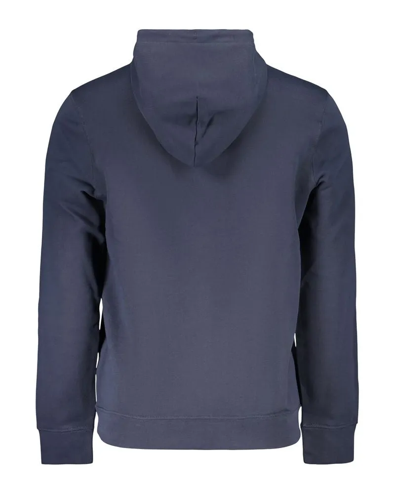 Calvin Klein Logo-Embroidered Cotton Hoodie — Navy Navy