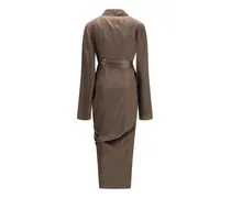 Women's Asymmetric Wrap Dress With Knot Fastening Dust Cupro