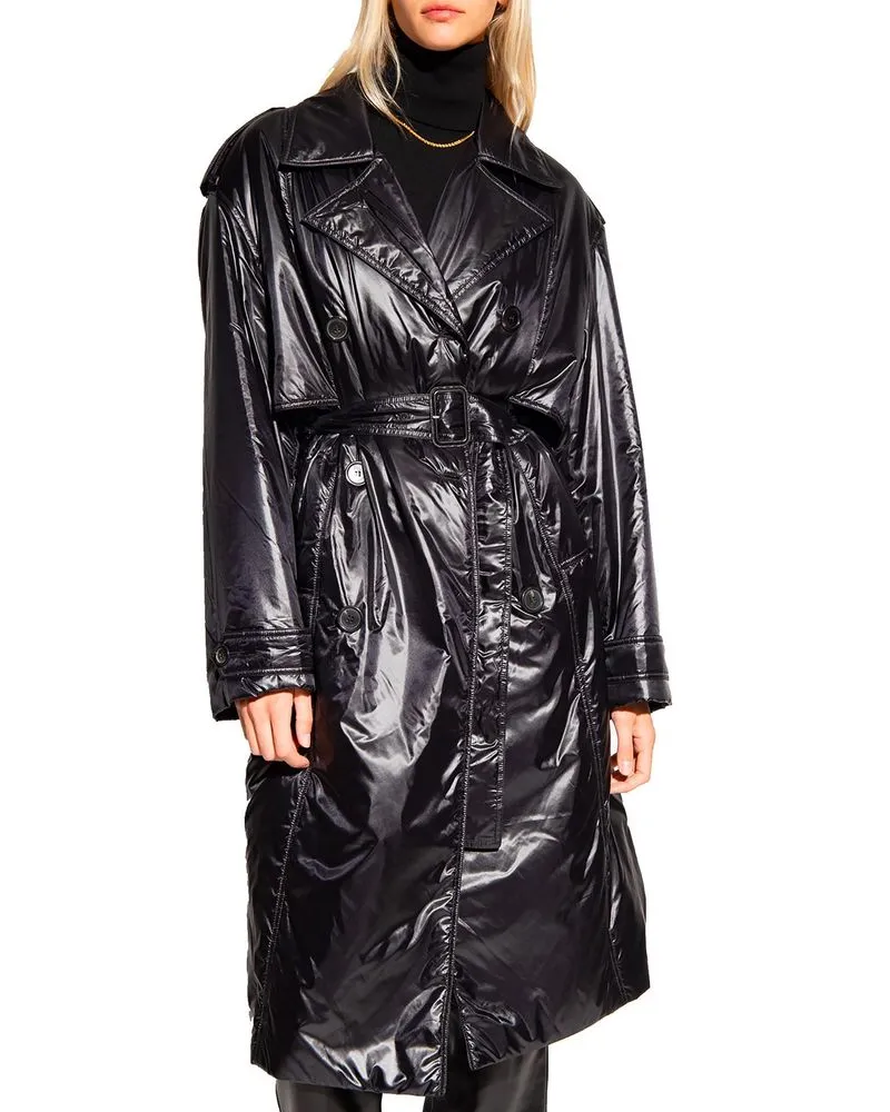 Saint Laurent Women's Black Polyamide Coat Clothing Black