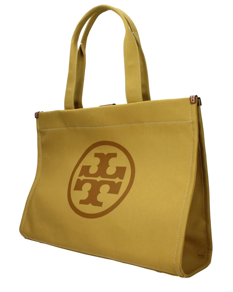 Tory Burch Women's Yellow Fabric Shoulder Bag Yellow