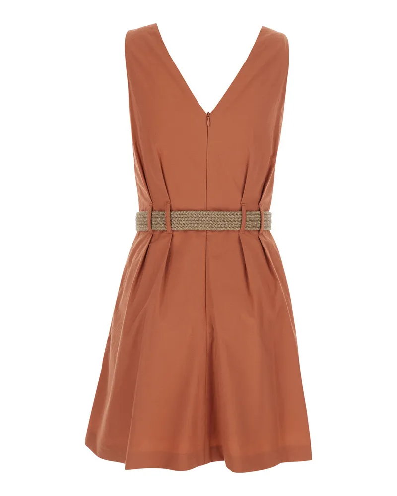 Brunello Cucinelli Women's Midi Dress Cotton Orange Orange