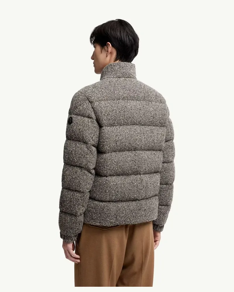 Moncler Quilted Textured Down Jacket — Grey Grey