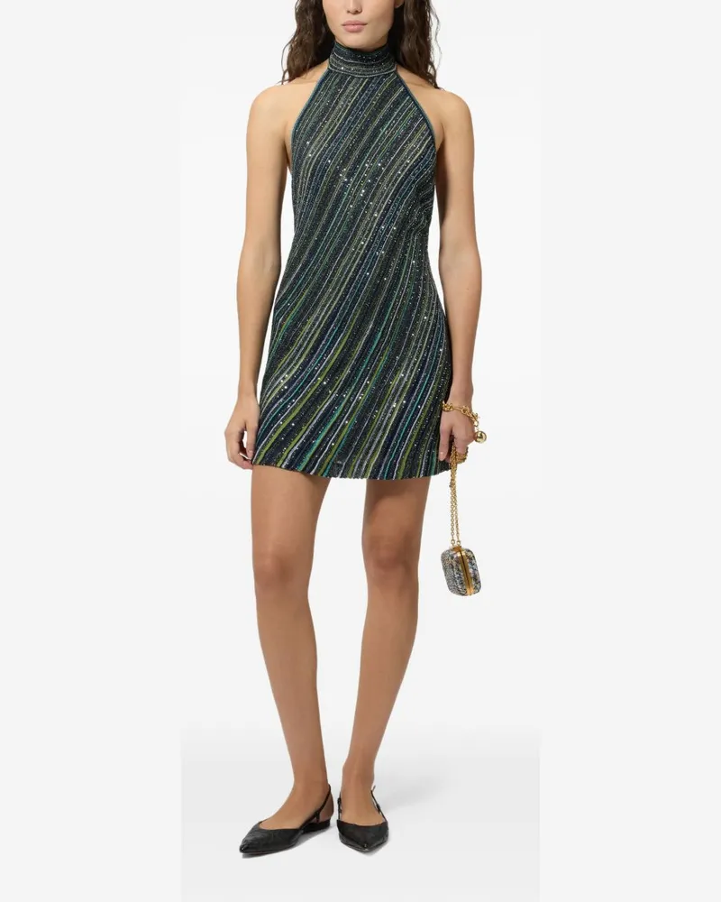 Missoni Women's Mini Dress Halterneck Sequin Green Viscose Green