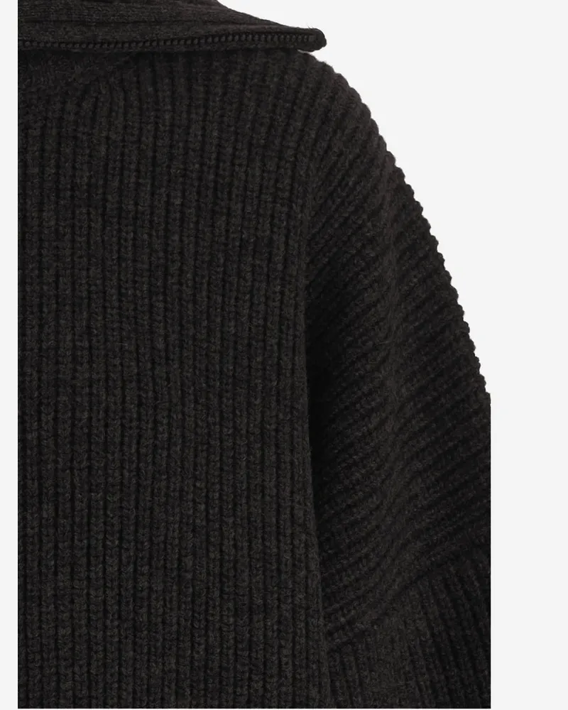 FRANKIE Shop Oversized Wool Cardigan — Black Black