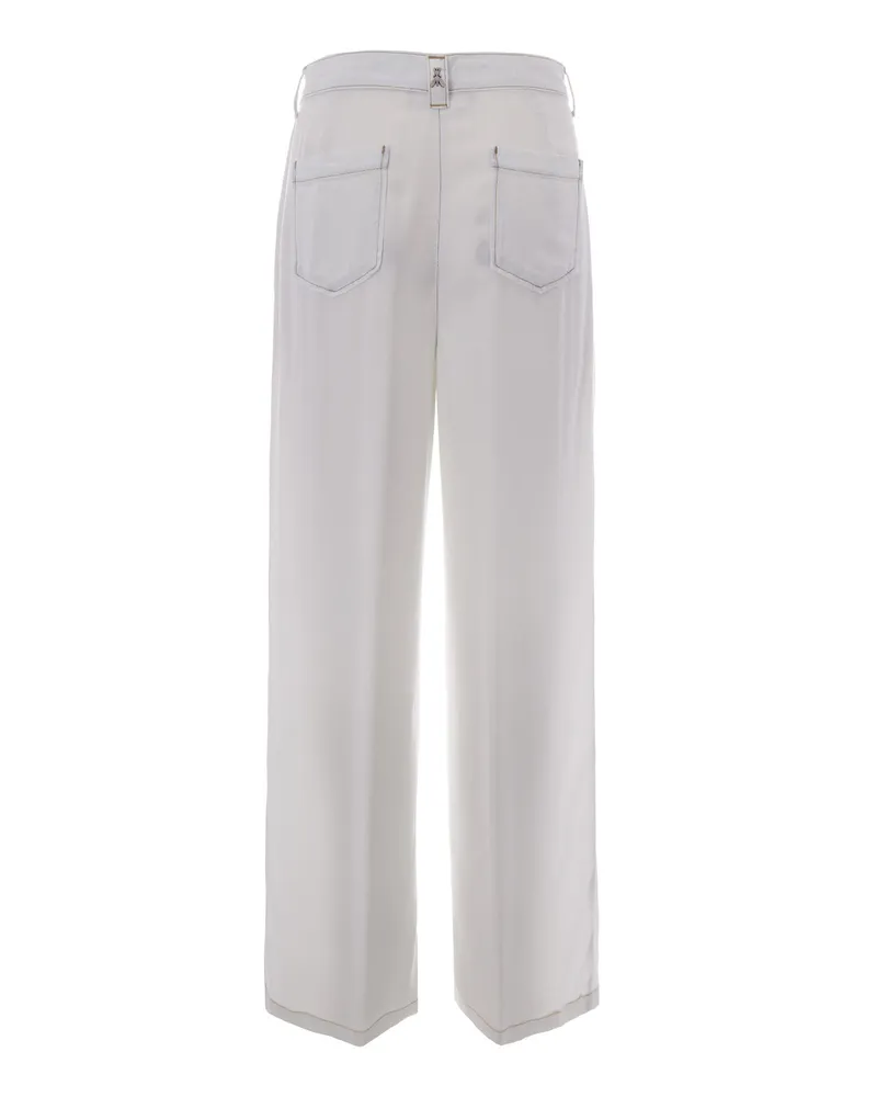 Patrizia Pepe Women's Jeans Wide Leg Tencel Super Bleach White Lyocell 