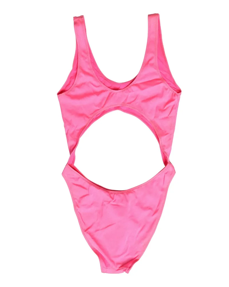 Dolce & Gabbana Women Pink Cut-Out High Leg One Piece Swimsuit Swimwear Elastane Polyester Clothing Pink