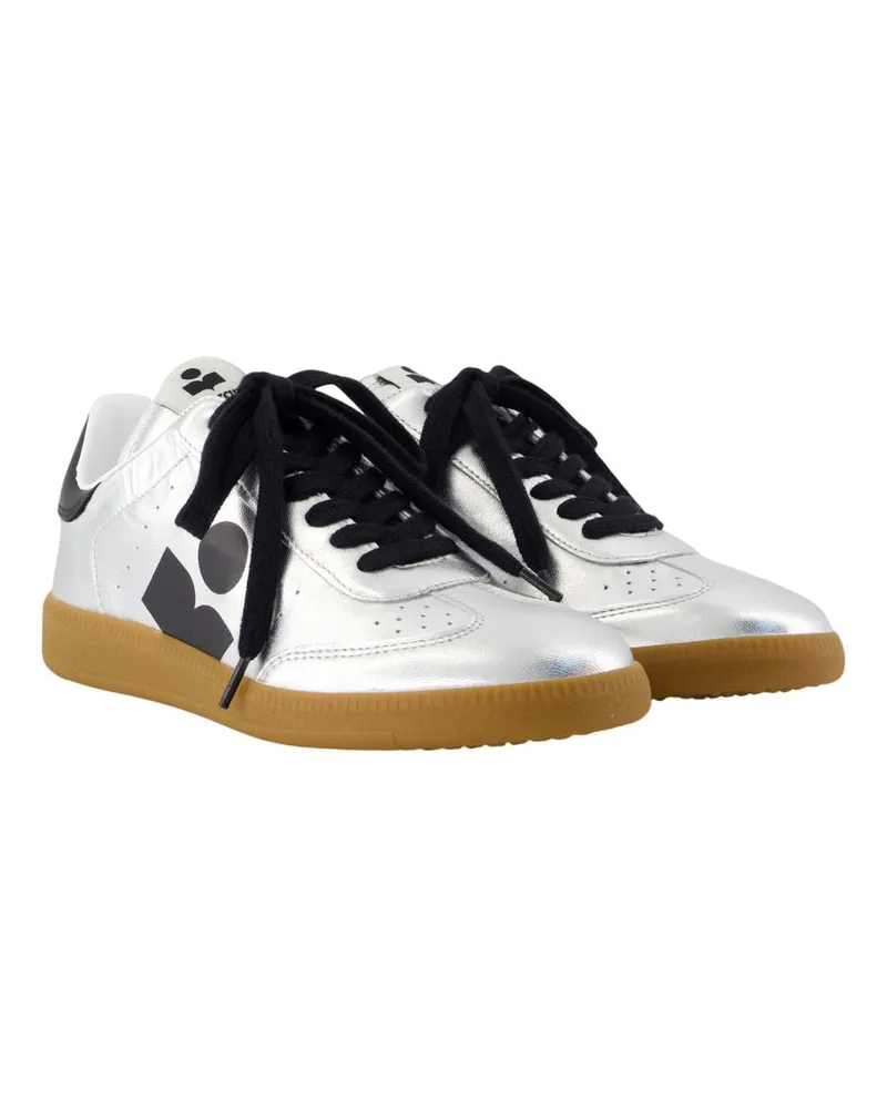 Isabel Marant Women's Kaycee Trainers -  Leather Silver Lambskin Shoes Sneakers Silver