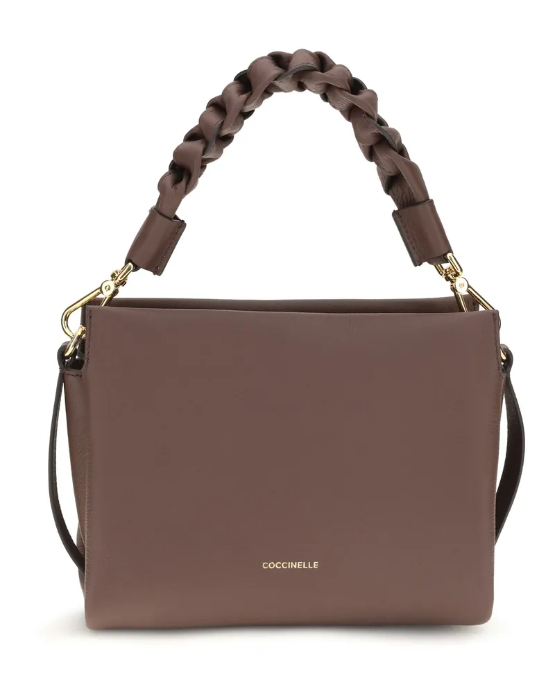 Coccinelle Women's Calf Leather Handbag Boheme Grana Double - Berry-Winter Rose Handbags Berry/winter Hand Bags Brown
