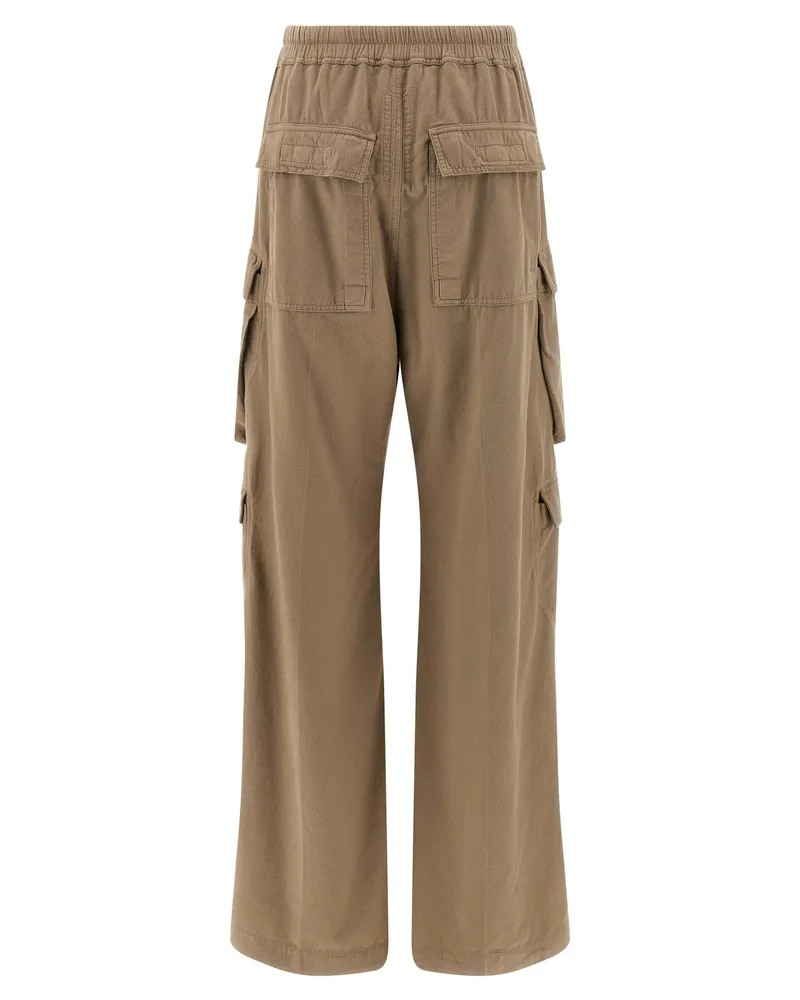DRKSHDW by Rick Owens Women Beige Cotton Cargo Pants Beige