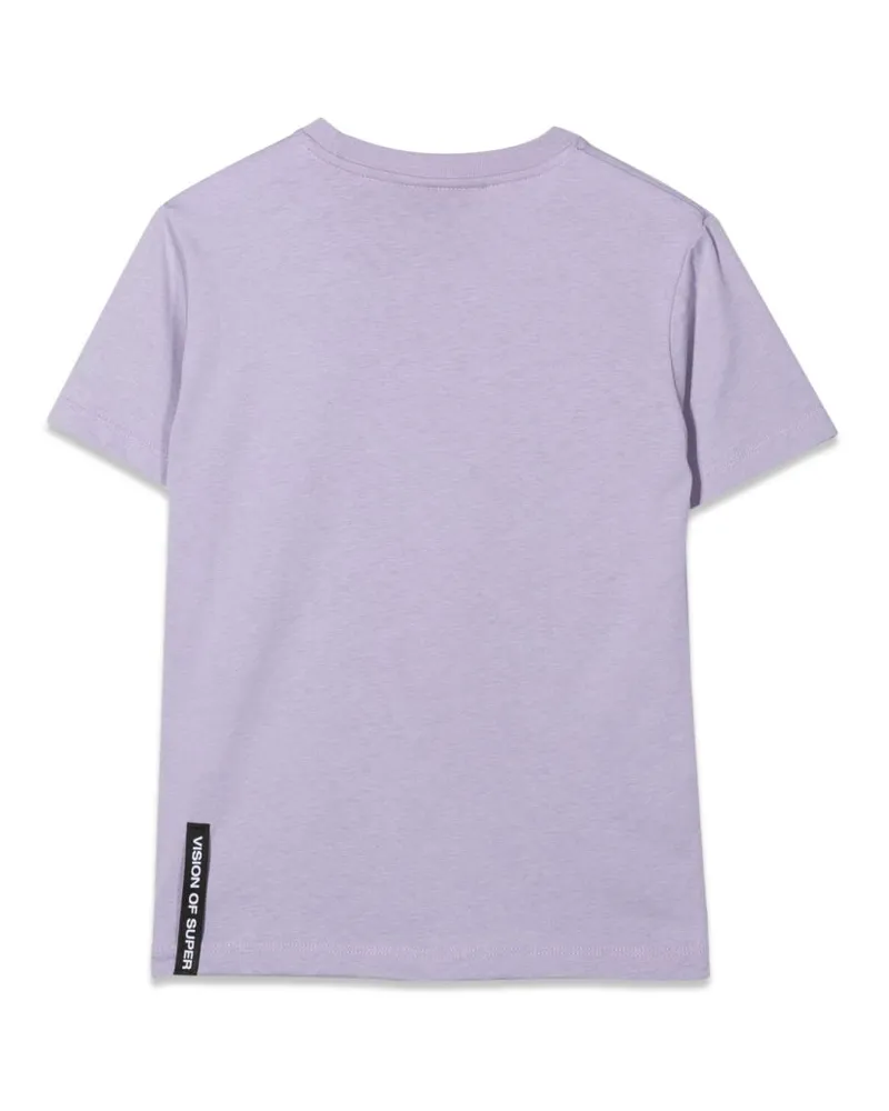 Vision Of Super Tongue Print Cotton T-Shirt — Lilac Lilac