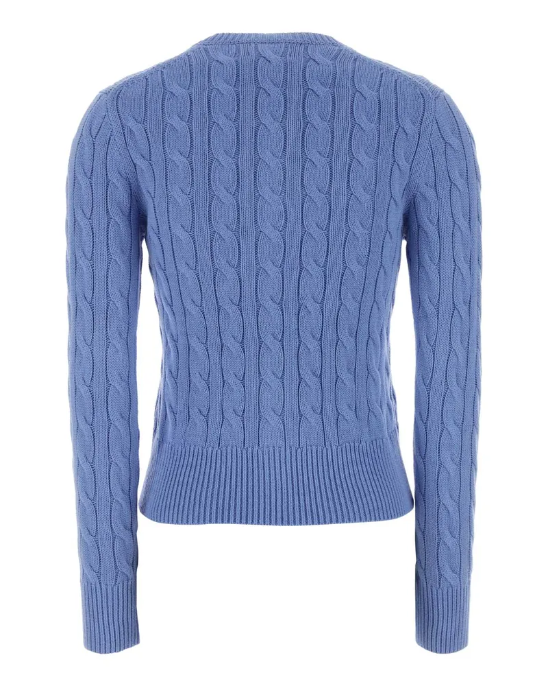 Ralph Lauren Cable-Knit Cotton Cardigan — Blue Blue
