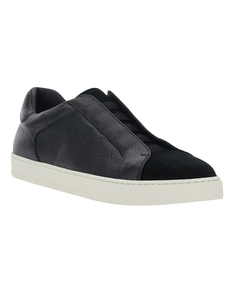 Doucal´s Men's Sneakers Spencer Black Calfskin Trainers Black