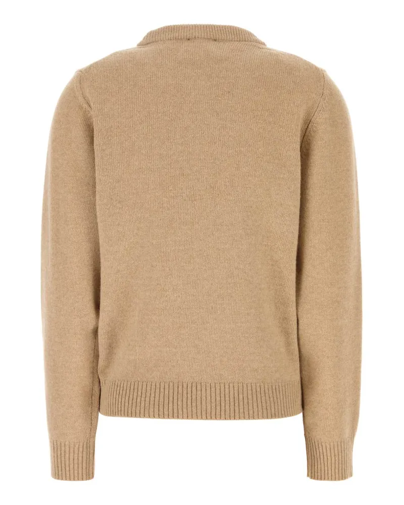 Ganni Women's Cappuccino Wool Blend Sweater Camel Maglieria Beige