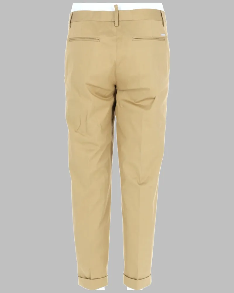 Dsquared2 Stretch Cotton Trousers — Beige Beige