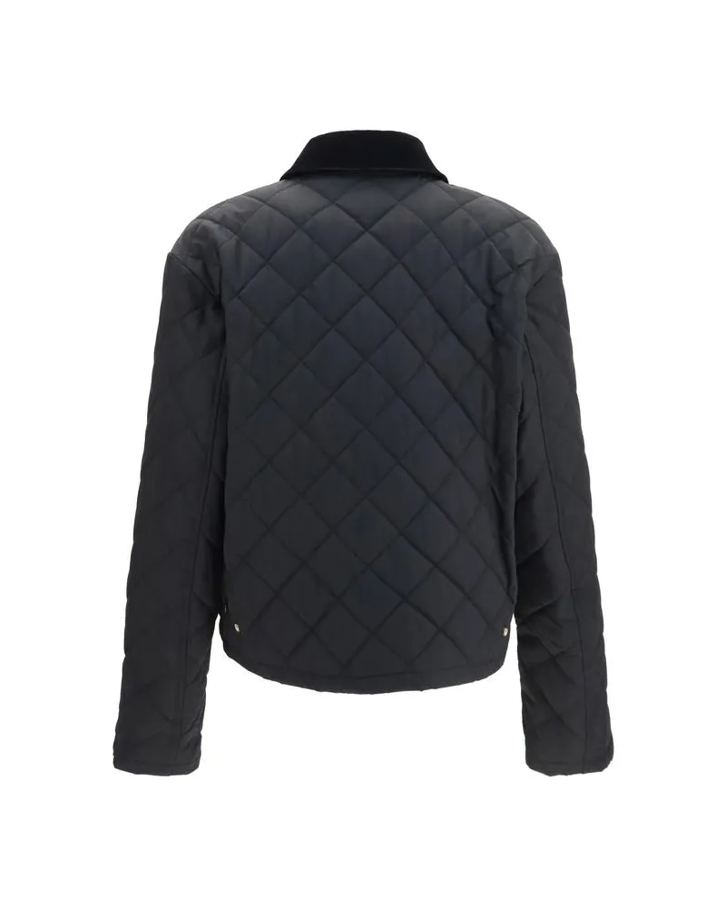 Ferragamo Quilted Cotton-Blend Jacket — Black 