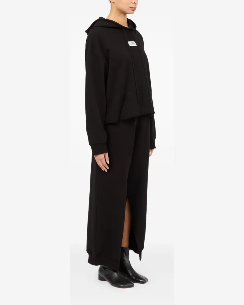 Maison Margiela Logo Cotton Hoodie — Black Black