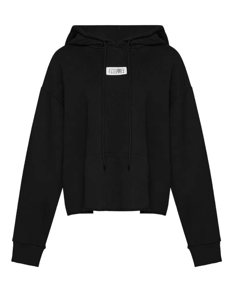 Maison Margiela Logo Cotton Hoodie — Black Black