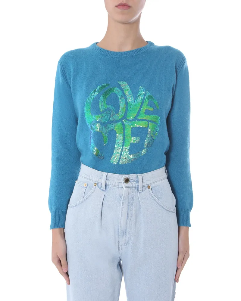 Alberta Ferretti Wool Sweater — Blue Blue