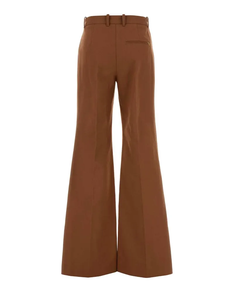 Chloé Cotton Trousers — Brown Brown