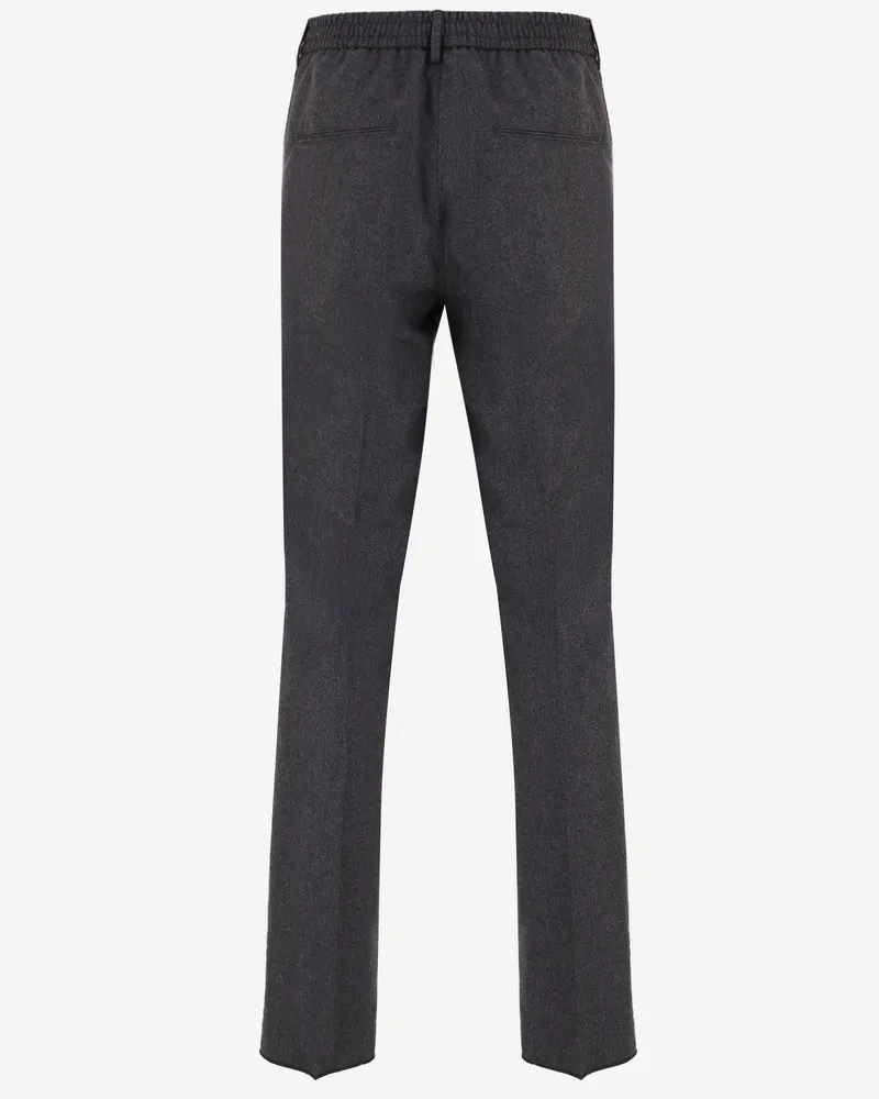 Tagliatore Men's Trousers Wool Stretch Dark Grey Virgin Super 110s Gray