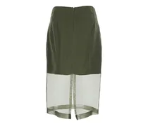 Semi-Transparent Silk Skirt — Green