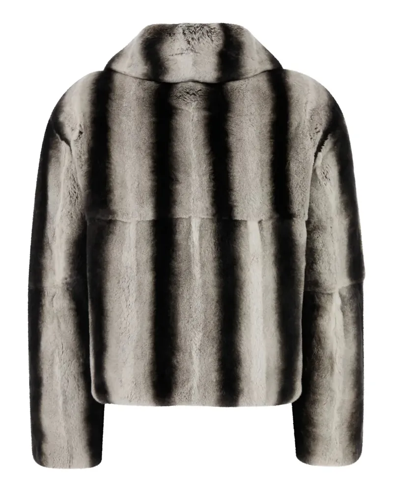 Yves Salomon Women's Striped Jacket Aw25 W Grey