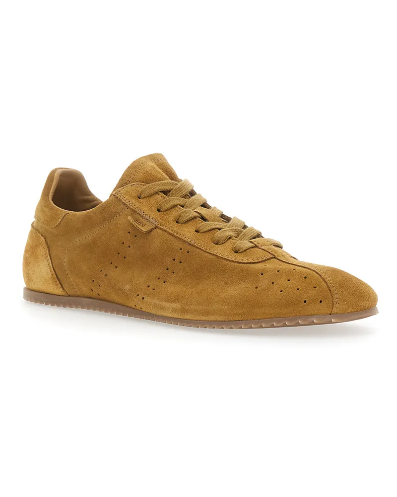 AMI Paris Men's Sneakers Brown Suede Trainers Brown