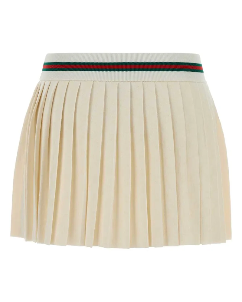 Gucci Women's Ivory Gg Jersey Mini Skirt Whitemc Gonne Beige