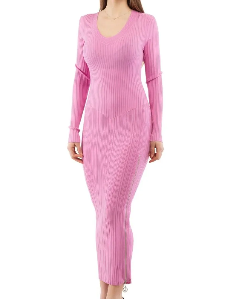 Moschino Women Multicolor Viscose Casual Dress Pink