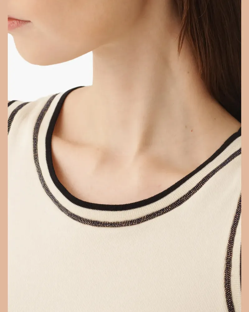 Fabiana Filippi Women's Round-Neck Sleveless Top Ss26 W Beige