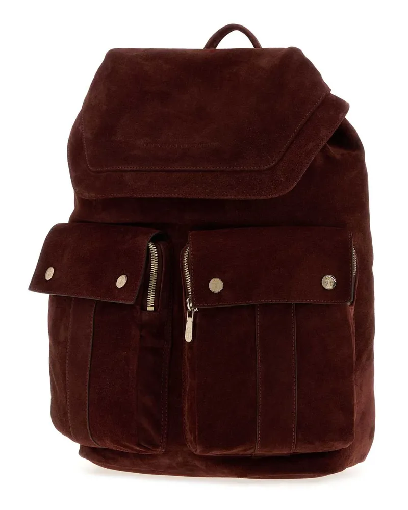 Brunello Cucinelli Suede Backpack — Brown Brown