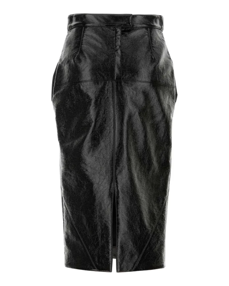 Lanvin Women's Black Synthetic Leather Skirt Noir Gonne Black