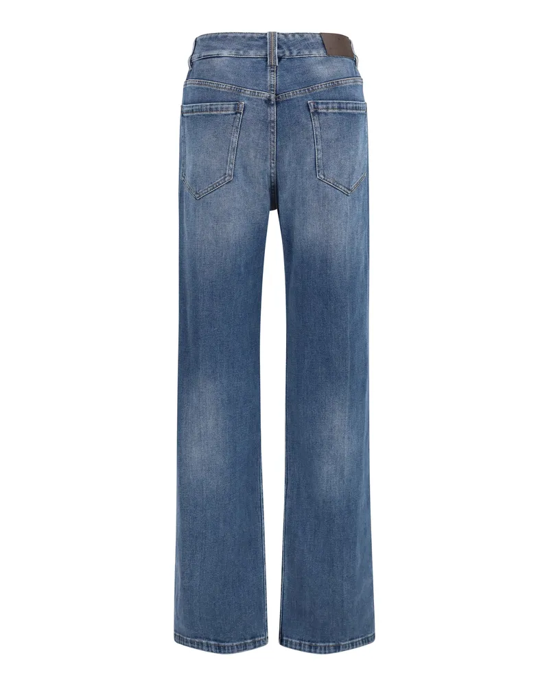 Brunello Cucinelli Women's Cotton Denim Pants Essential Dark Blue Cotton; Elastane Jean Blue